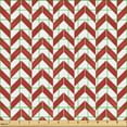 thumbnail image 2 of Ambesonne Herringbone Fabric by the Yard Upholstery, Chevrons Arrows Art, 10 Yards, Raspberry and White, 2 of 5