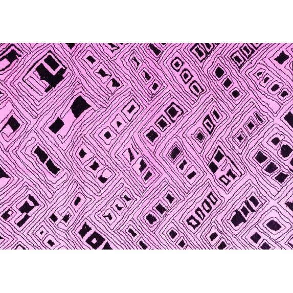 Ahgly Company Indoor Rectangle Oriental Pink Modern Area Rugs, 5' x 7'