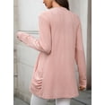thumbnail image 6 of jinghuiyue Womens Lightweight Cardigans Casual Open Front Long Sleeve Knit Long Cardigan Sweaters with Pockets XXL, 6 of 7