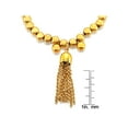 thumbnail image 4 of ELYA Jewelry Women's Dangling Tassel Beaded Gold Plated Steel Bracelet (6mm) - 6.5", 4 of 4