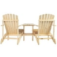 thumbnail image 6 of Ambifirner Wooden Adirondack Chair for Two - Outdoor Fire Pit Chair Set with Table & Umbrella Hole - Patio Chairs for Deck Lawn Pool Backyard - Natural", 6 of 9