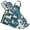 Cartoon Cats and Starry Sky, variant on Cartoon Cute Pandas Face 5 Pcs Kitchen Set Heat Resistant Oven Mitts and Non-Slip Pot Holders with Adjustable Cooking Apron