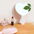 thumbnail image 3 of Heart-Shaped Travel Handheld Mirror, Cosmetic Hand Mirror with Handle, 3 of 5