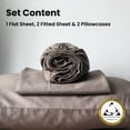 thumbnail image 3 of Weddingly certified 100% Giza egyptian cotton sheets|4 piece set|Deep pocket|Extra Long staple|Sateen Weave|High fabric strength,Uniform &soft|Wrinkle free|(Split King,Charcoal Gray), 3 of 5