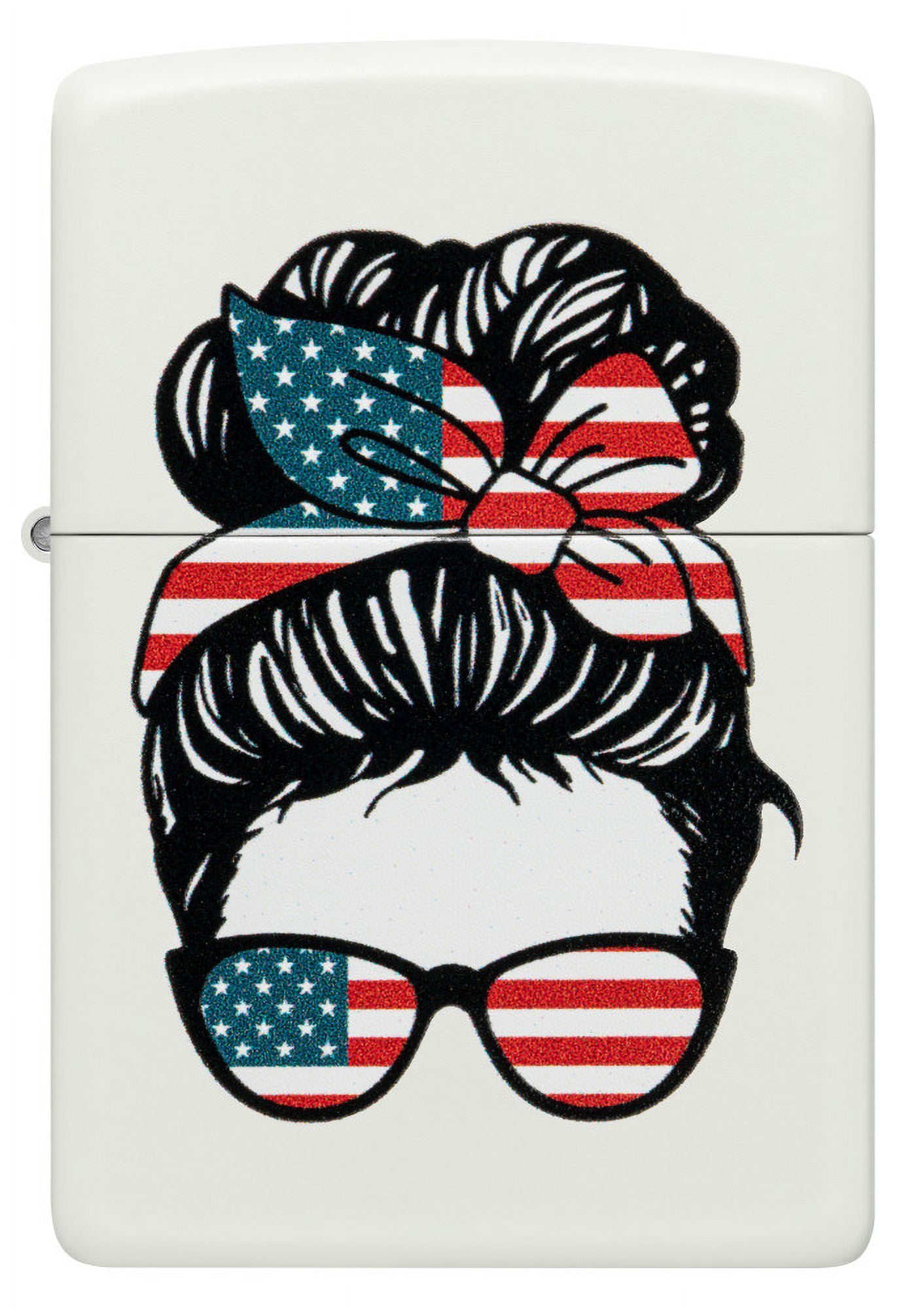 Zippo American Woman Design White Matte Pocket Lighter