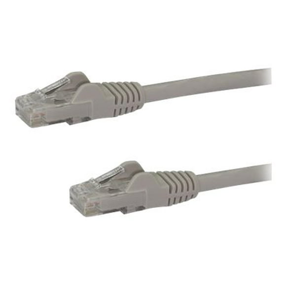StarTech.com 30ft CAT6 Ethernet Cable, 10 Gigabit Snagless RJ45 650MHz 100W PoE Patch Cord, CAT 6 10GbE UTP Network Cable w/Strain Relief, Gray, Fluke Tested/Wiring is UL Certified/TIA - Category 6 - 24AWG (N6PATCH30GR) - Patch cable - RJ-45 (M) to RJ-45 (M) - 30 ft - UTP - CAT 6 - molded, snagless - gray