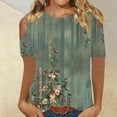 thumbnail image 2 of My Orders Lightweight Tops & Blouses Womens Blouses Casual Short Sleeve Summer Clothes for Women 2025 Vacation Cruise Women Casual Tops Trendy Generic Womens Tops Hide Belly, 2 of 5