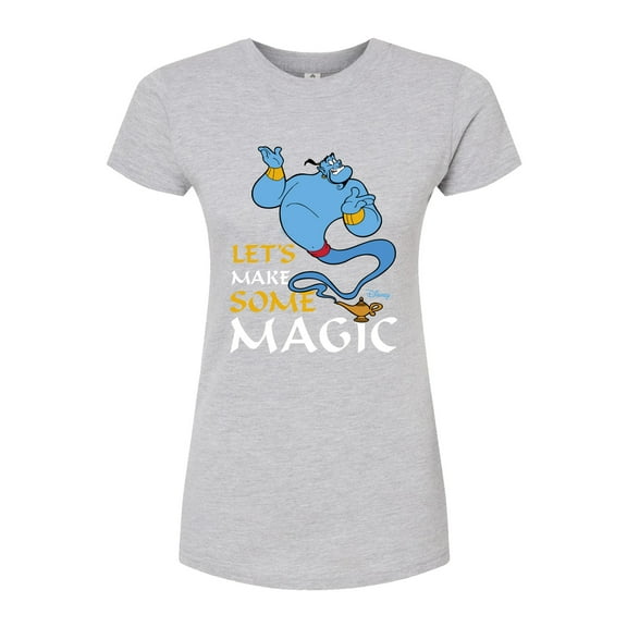 Disney Aladdin - Let's Make Some Magic with Genie - Juniors Fitted Graphic T-Shirt