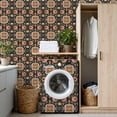 thumbnail image 4 of Peel and Stick Wallpaper Floral Pink Orange Green Tones Dark Wall Mural 17.7in x 9.8ft Self Adhesive Removable Wall Paper Renter Friendly Wallpaper for Nursery Bedroom Cabinets, 4 of 8