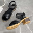 thumbnail image 3 of Summer Sandals Women Oofos Slide Women's Fashion Casual Versatile Buckle Strap Foot Breathable Vacation Summer Fashion Trend Thick Heel Beach Sandals Black, 3 of 5