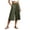 j23-Green, variant on Womens Pants Casual Solid Color Cropped Wide-Leg Pull-On Culottes Female Mid Elastic Waist Loose Soft Daily Breathable Comfortable Pants With Pockets,XL