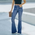 thumbnail image 5 of JNGSA Slimming Fit Jeans for Women,Women's High Waist Wide Leg Jeans Classic Skinny Denim Pants for Teen Girl Bell Bottom Jeans Button Fly Jeans Clearance, 5 of 6