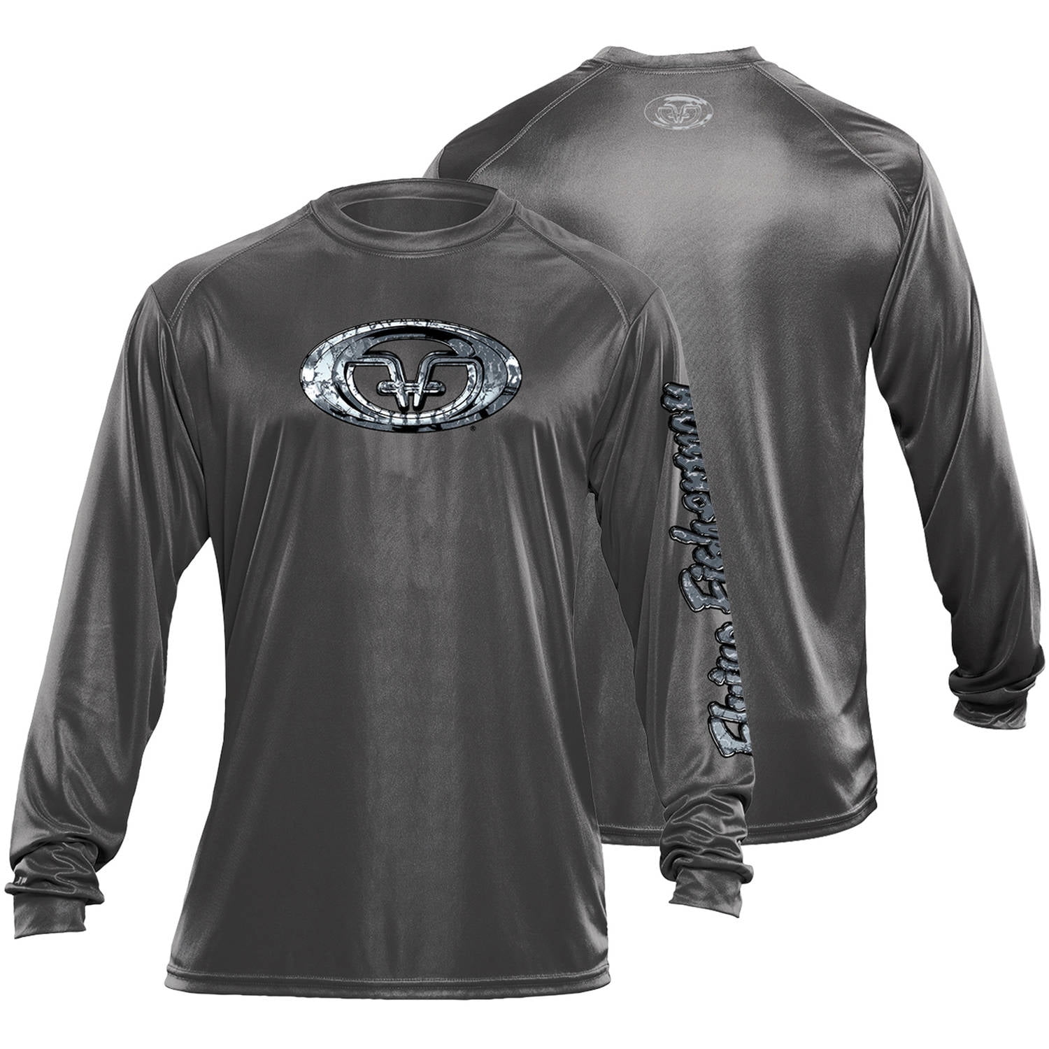 Flying Fisherman Fish Scales Performance Tee, Graphite, L by Flying Fisherman
