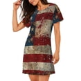 thumbnail image 2 of Hirioo American Flag1 for Women’s Nightdress Comfortable Short Sleeve Nightwear Casual Sleep Dress, 2 of 6