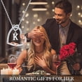 thumbnail image 4 of Iefil S925 Sterling Silver Initial Heart Necklace for Women, Dianty Rose Jewelry for Her, Birthday Anniversary Gifts for Women, 18+2.5In, K, 4 of 7