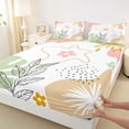 thumbnail image 3 of jejeloiu Rustic Plant Leaves Bed Sheets,Tropical Monstera Leaf King Sheets,Pink Cute Floral Sheet Set For Kids,Luxury Bedroom Decor,4pcs, 3 of 7