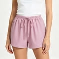 thumbnail image 5 of RongHuan Striped Shorts for Women High Waisted Beach Casual Drawstring Pull On Elastic Waist Summer Shorts with Pockets, 5 of 8