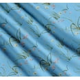 thumbnail image 3 of Soimoi Blue Cotton Cambric Fabric Grass,Wildflower & Floral Printed Fabric 1 Yard 42 Inch Wide, 3 of 7