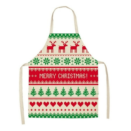 

✪ Christmas Sleeveless Linen Apron Lady Apron Baking Apron Kitchen Apron Men Apron