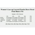 thumbnail image 5 of eVogues Plus Size Lace up Layered Poncho Dress Floral Print Black 1761, 5 of 5