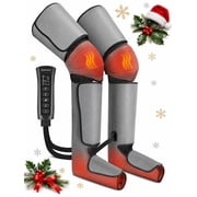 Nekteck Leg Massager with Heat, Air Compression Foot Calf Thigh Wrap, 6 Modes 3 Pressure Levels, Adjustable Home Recovery Gift, for Feet Legs Athletes