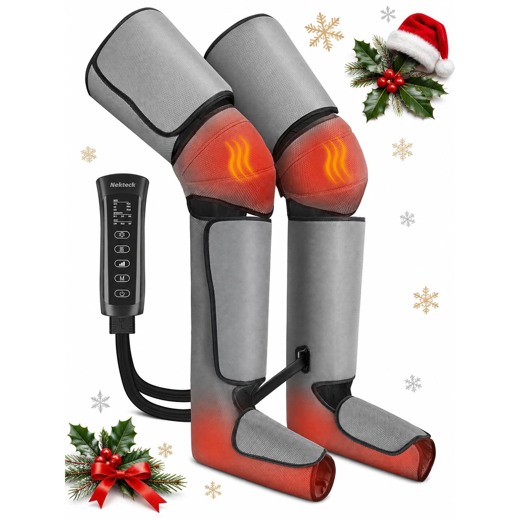 Nekteck Leg Compression Boots Massager, Air Compression Foot and Calf Massager, 2 Modes, 3 Intensities for Circulation, Tired Legs Gift for Seniors