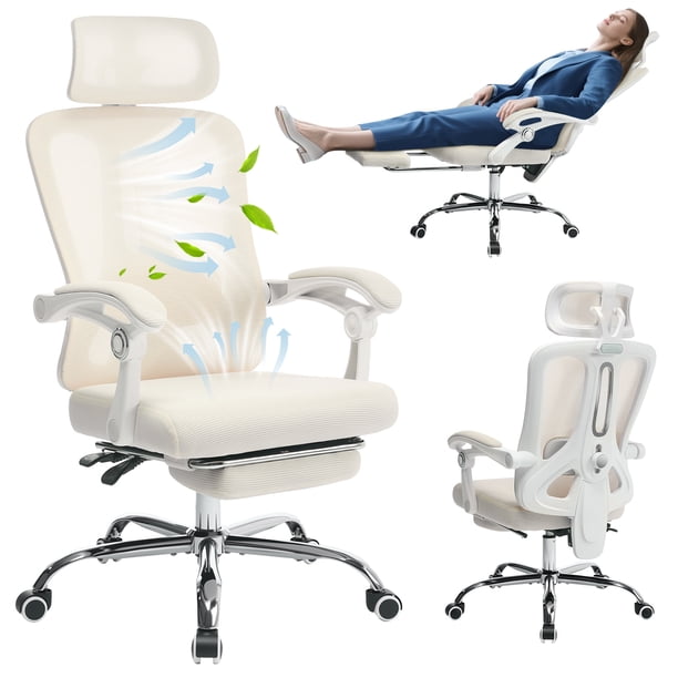 Yeshouse Silla de oficina ergonómica de malla, silla de escritorio con respaldo alto y reposapiés retráctil