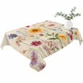 thumbnail image 2 of Spring Floral Table Cloth Waterproof Tablecloths, Vintage Pastoral Rustic Botanical Flowers Tablecloth Dining Table Cover for Kitchen Party Tabletop Outdoor, Rectangle Tablecloth 60x102 Inch, 2 of 9