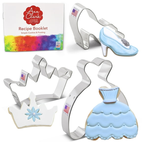 Ann Clark Princess Cookie Cutter Set, 3-Piece, Made in USA