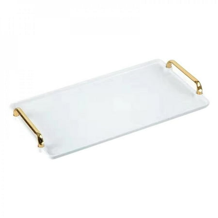 

Wisremt Rectangular Plastic Serving Tray Non Slip Tea Tray Home Kitchen Fruit Dessert Tray Multi-function Kitchen Organizer