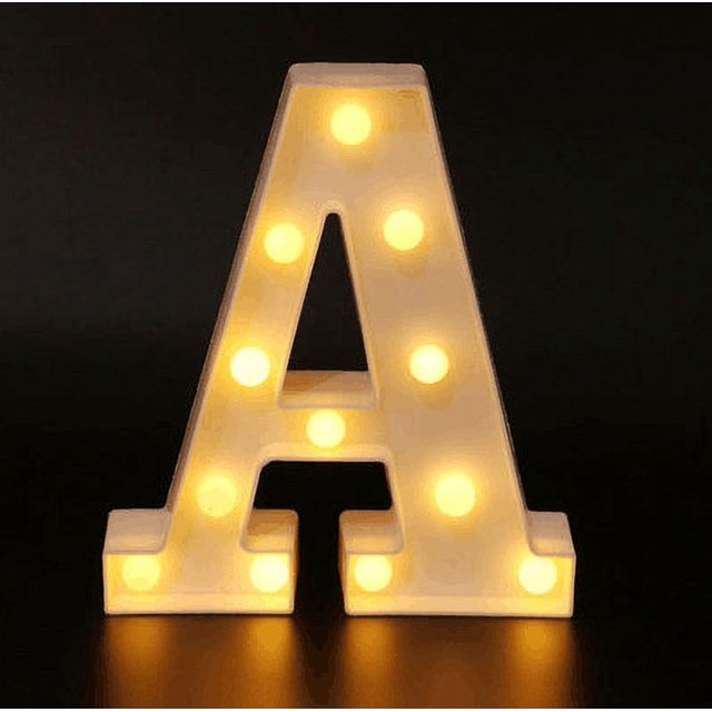 Decorative Letters Alphabet Letter LED Lights Luminous Number Lamp Decoration Battery Night Light Party Baby Bedroom Decoration