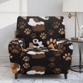 thumbnail image 2 of Jiueut Dog Paw Cow Pattern Recliner Cover, Anti Slip Couch Protection Soft Recliner Chair Covers with Storage Pockets, 2 of 7