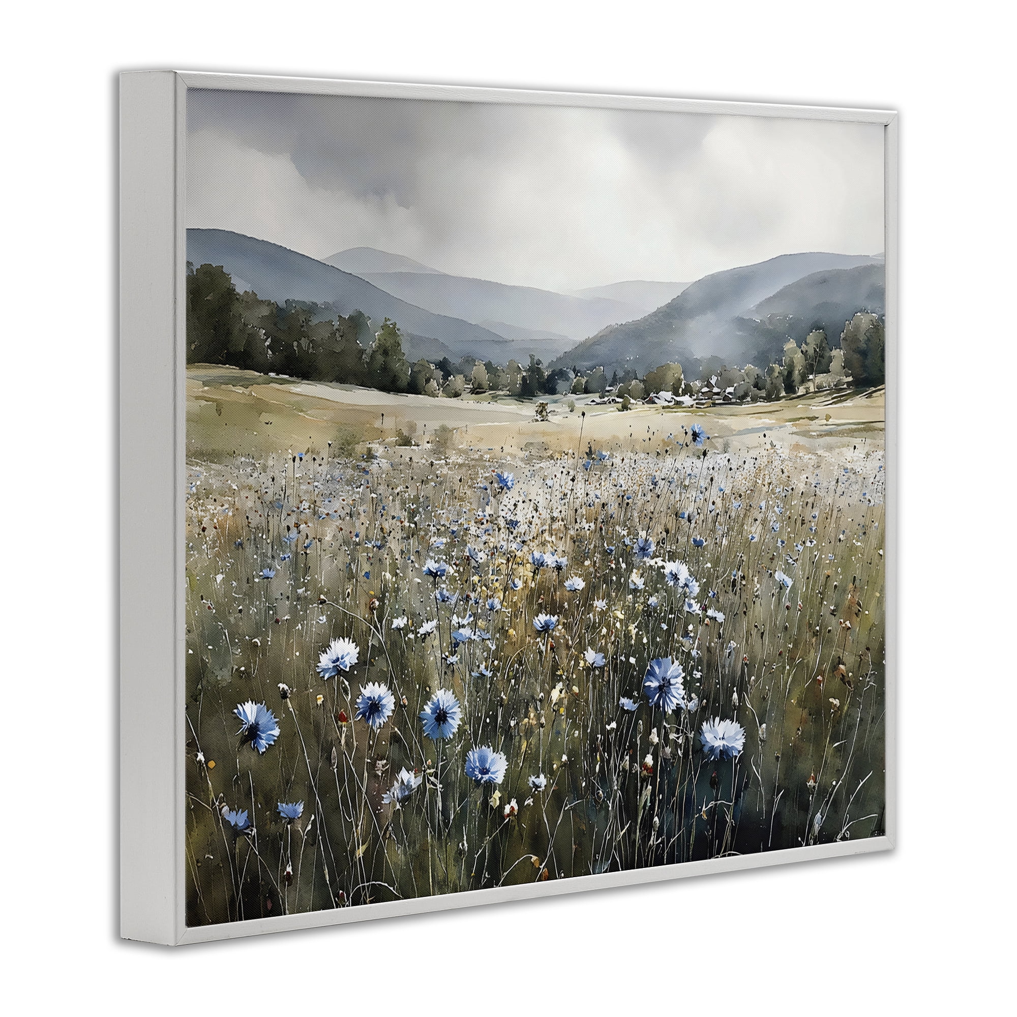 Stupell Industries Sapphire Speckled Fields White Framed Giclee Art, design by Franklyn Gregory