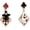 B, variant on Red Heart Earrings Poker Card Dangle Earrings for Women Asymmetric Clock Drop Earring Card Queen Costume Accessories