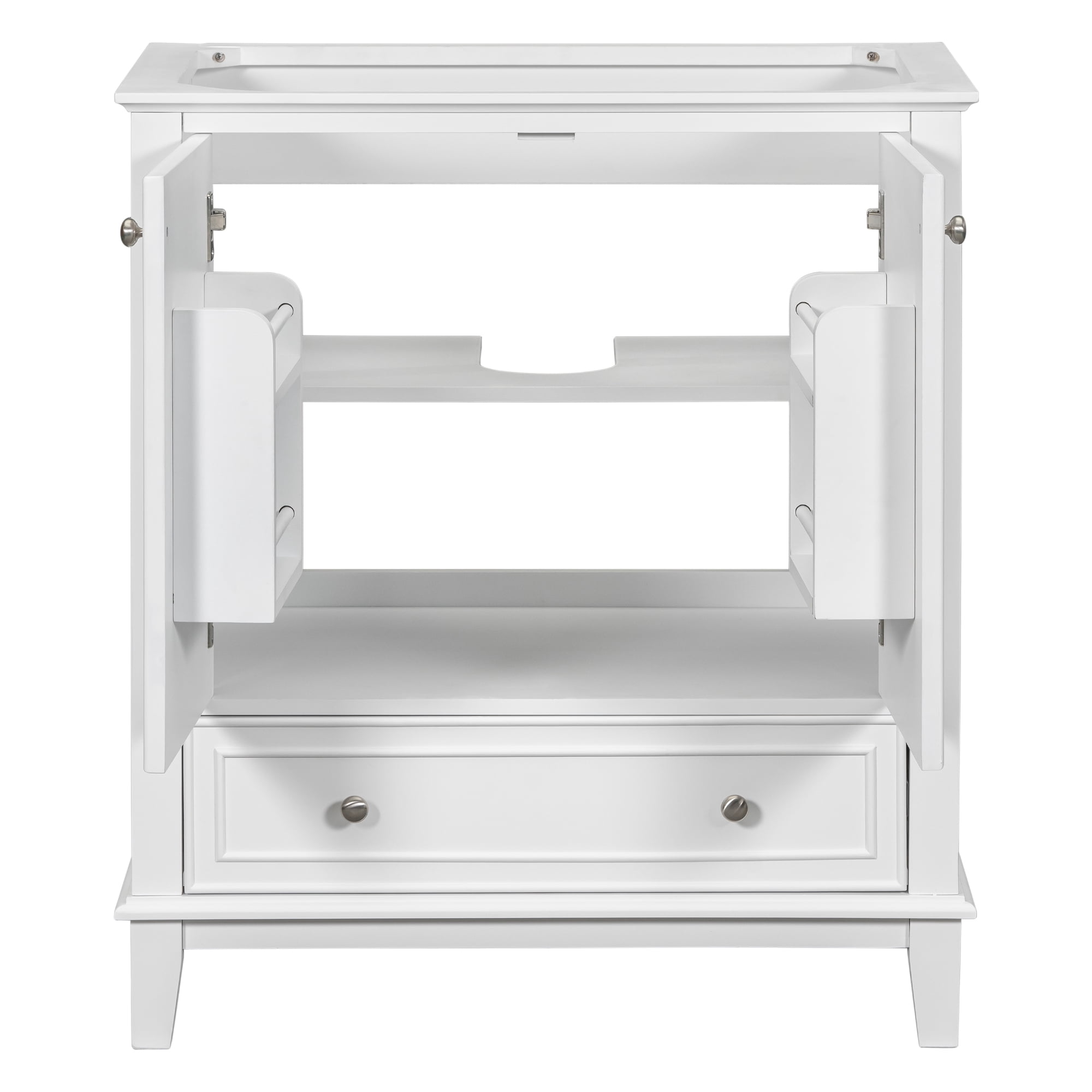 Furvclv 30" Bathroom Vanity, Bathroom Storage Cabinet Without Sink, Multi-functional Bathroom Vanity With Doors Drawers Adjustable Shelf, Solid Frame MDF Board Cabinet
