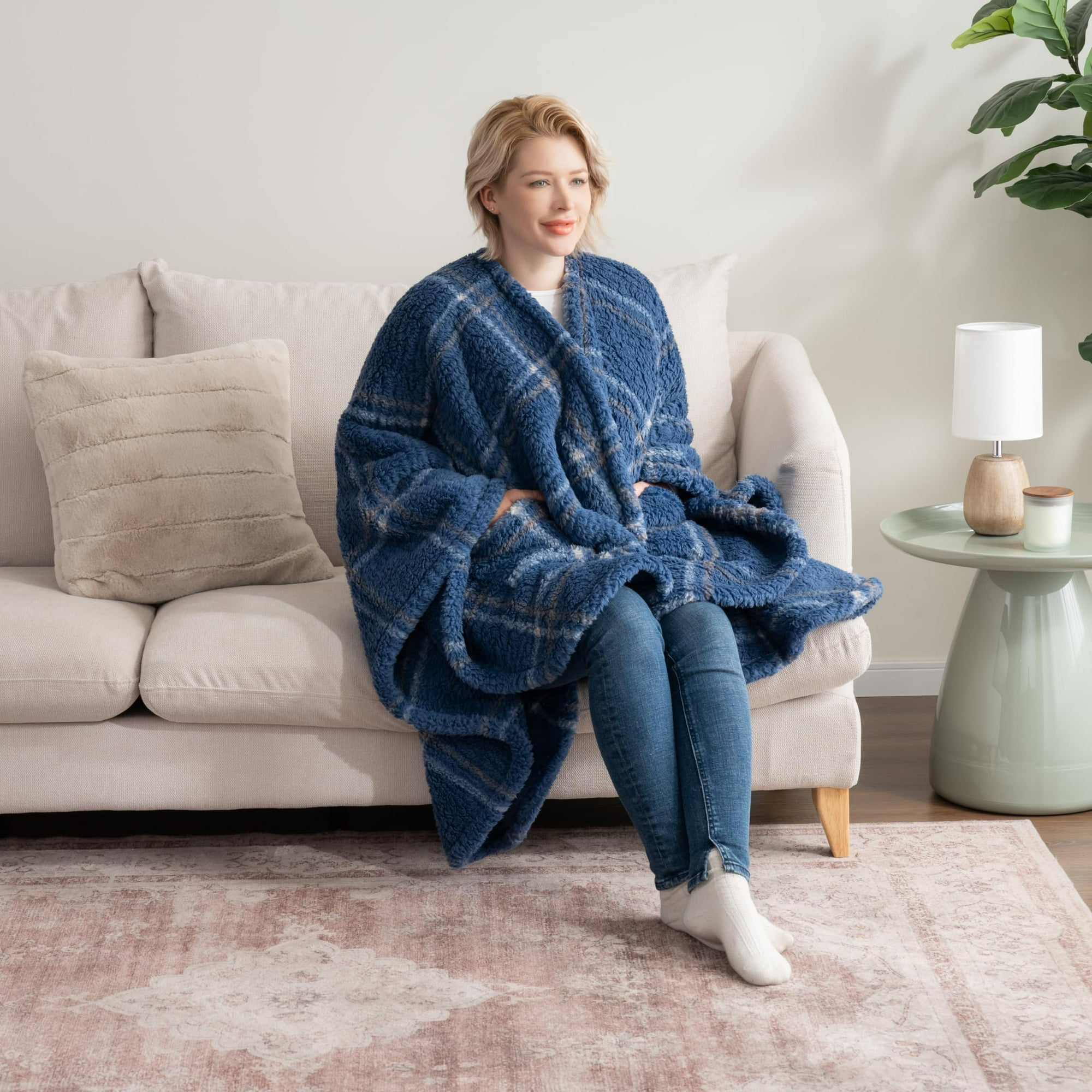 Berkshire blanket double sided sherpa cape sale