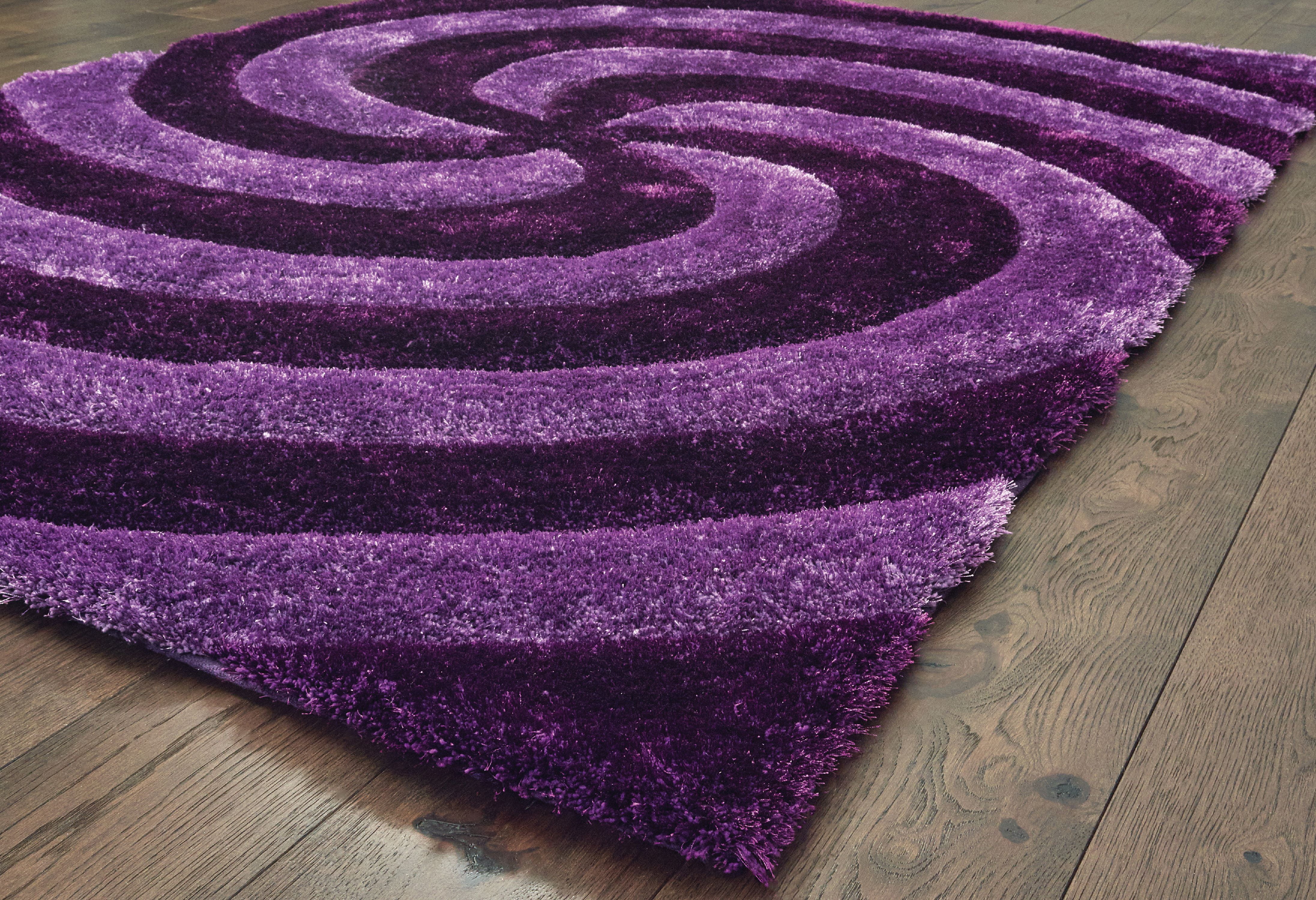 United Weavers of America Abstract Shag Contemporary Area Rugs, Purple