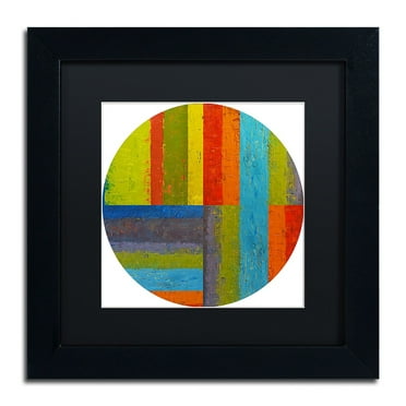 Trademark Fine Art "Round" Canvas Art by Michelle Calkins, Black Matte, Black Frame