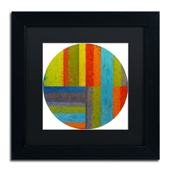 Trademark Fine Art "Round" Canvas Art by Michelle Calkins, Black Matte, Black Frame