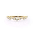 thumbnail image 2 of vylahjewellery 14K Vermeil Yellow Gold Diamond Chevron Ring for Women Dainty V Shape Wedding Band Round Cut Diamond Anniversary Promise Ring Moissanite Crown Ring, 2 of 7