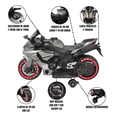 thumbnail image 2 of Moto Montable para Niños Electrica The Baby Shop - 628 Luz LED 12V Gris -, 2 of 7