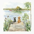 thumbnail image 3 of Swatland, Sally 12x12 Black Modern Framed Museum Art Print Titled - Lake Buddies, 3 of 5