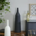 thumbnail image 2 of DecMode 30" Ribbed Tapered Cone Floor Black Metal Vase, 2 of 11