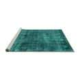 thumbnail image 2 of Ahgly Company Machine Washable Indoor Rectangle Oriental Turquoise Blue Industrial Area Rugs, 7' x 9', 2 of 4