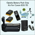 thumbnail image 1 of Opteka Battery Pack Grip / Vertical Shutter Release for Canon EOS 7D Digital SLR Camera with 2 LP-E6 Batteries (4800 mAh Total Power) with Opteka RC-4 Remote Control And More!, 1 of 1