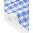 thumbnail image 5 of INSPIRE CHIC Sleeveless Gingham Romper for Women's Checks Lace Trim Smocked Waist Short Jumpsuits XS Light Blue, 5 of 6