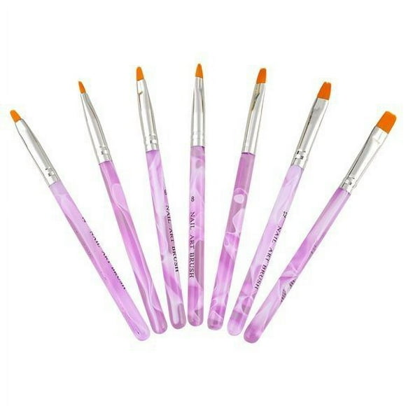 7Pcs UV Gel Acrylic Nail Brush, Nail Paint Brushes,Nail Art Tips Builder Brush, Nail Painting Brush Pen Set