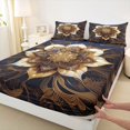 thumbnail image 3 of Feelyou Mandala Lotus Flower Twin Sheet Sets, Western Bohemian Damask Twin Fitted Sheet, Teens Adult Girls Women Flat Sheet, Ultra Soft Bedroom Decor, 3pcs, 3 of 7