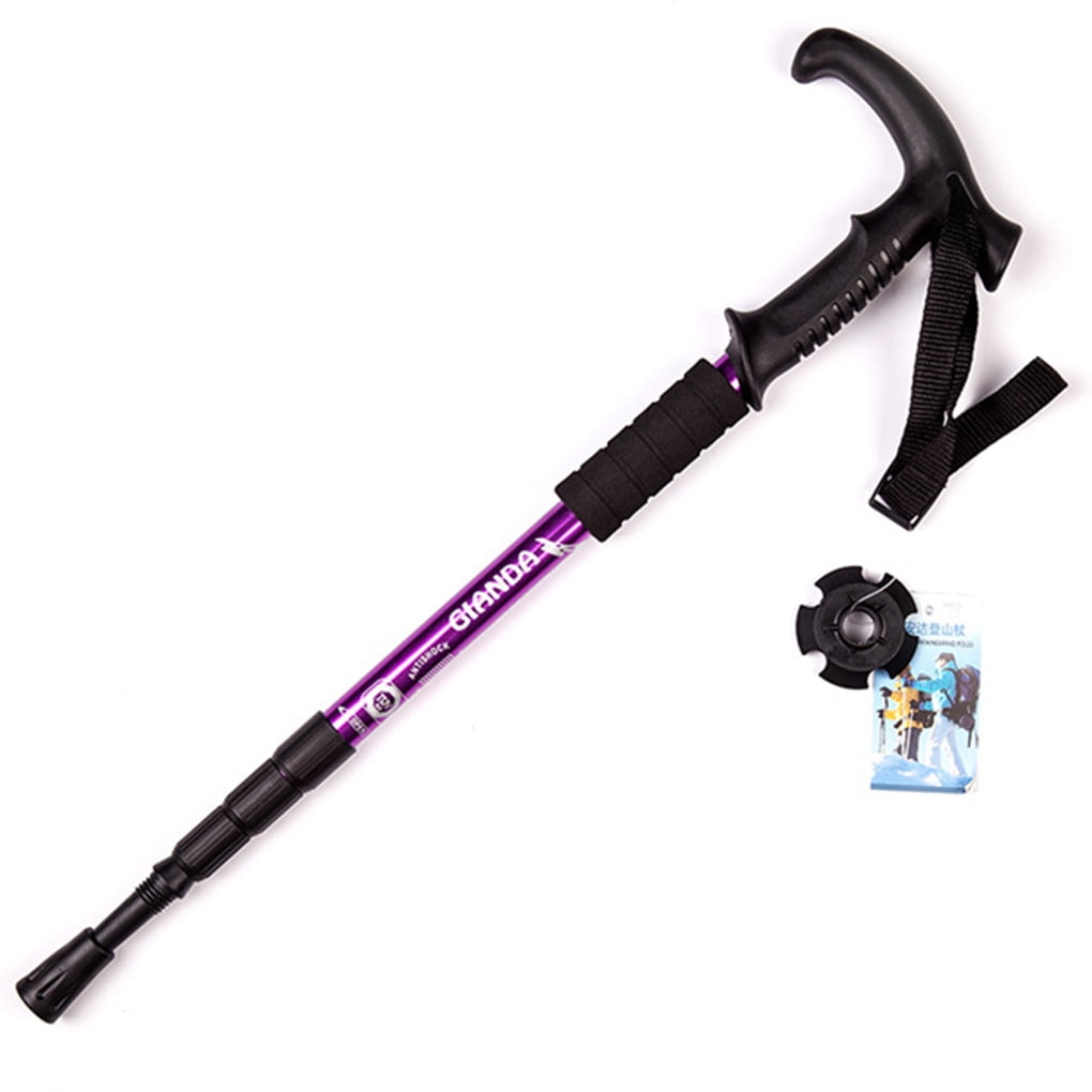 homeholiday T Shank Shock Absorber Aluminium Alloy 4 Section Walking