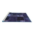 thumbnail image 2 of Ahgly Company Machine Washable Indoor Round Oriental Blue Modern Area Rugs, 8' Round, 2 of 4